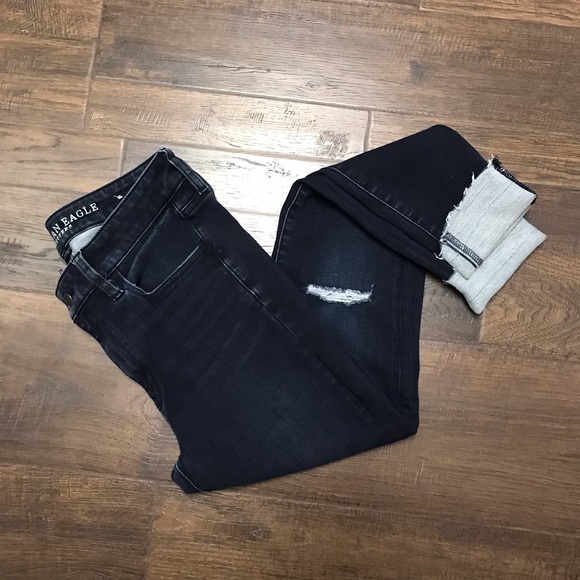 American Eagle Outfitters Denim - American Eagle Distressed Dark Hi-Rise Jegging